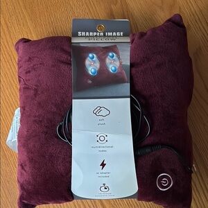 Sharper Image Deep Red Massage Cushion